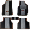 Elegant Edge Carpet Car Floor Mat Black and Grey Compatible With Volkwagen Jetta 2011 Onwards