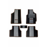 Elegant Edge Carpet Car Floor Mat Black and Grey Compatible With Skoda Rapid