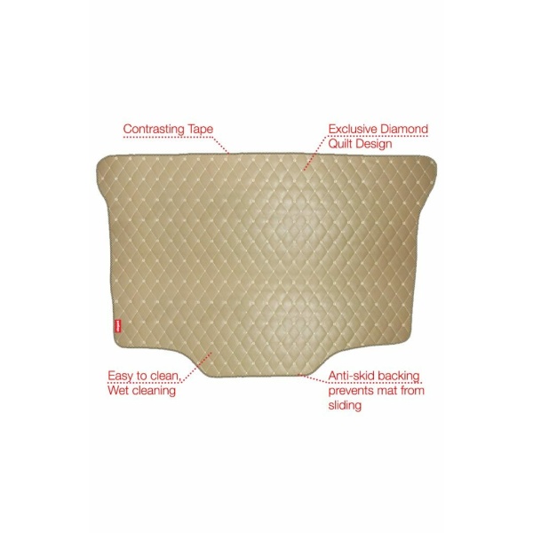 Elegant Luxury Leatherette Car Dicky Mat Beige Compatible With Safari 2021 Onwards