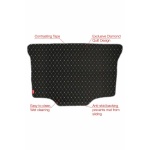 Elegant Luxury Leatherette Car Dicky Mat Black & White Compatible With Honda City Old