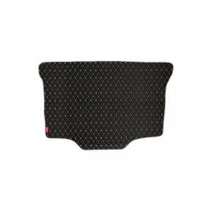 Elegant Luxury Leatherette Car Dicky Mat Black & White Compatible With Toyota Yaris