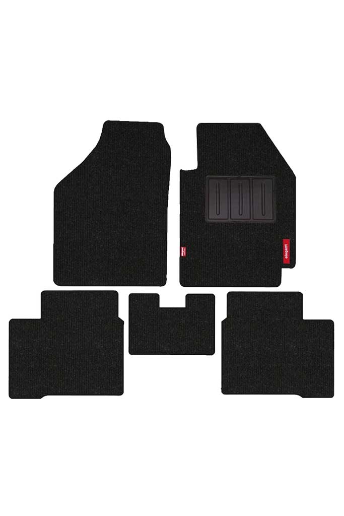 Elegant Carry Carpet Car Floor Mat Black Compatible With Hyundai Santro