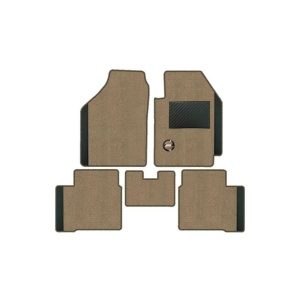 Elegant Duo Carpet Car Floor Mat Beige and Black Compatible With Skoda Kodiaq