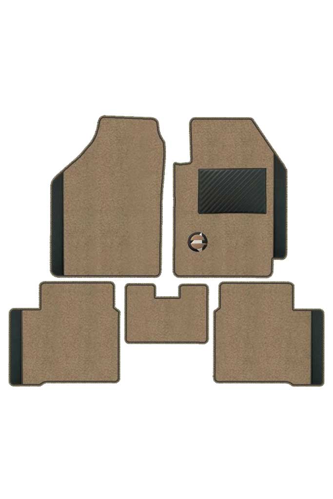 Elegant Duo Carpet Car Floor Mat Beige and Black Compatible With Skoda Yeti