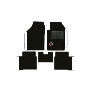 Elegant Duo Carpet Car Floor Mat Black and White Compatible With Mahindra Tuv300