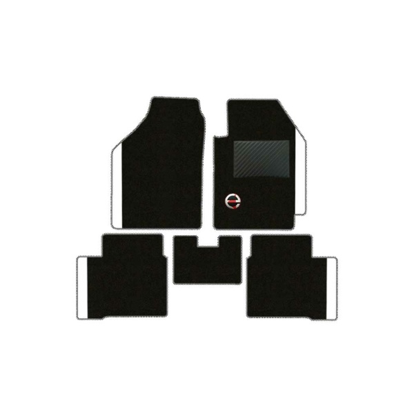 Elegant Duo Carpet Car Floor Mat Black and White Compatible With Maruti Brezza