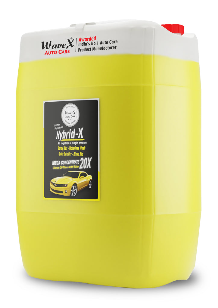 Wavex Hybrid-X Waterless Car Wash and Wax Mega Concentrate 20X (20 Ltr) All in one Spray Wax, Quck Detailer, Waterless Wash and Rinse Aid
