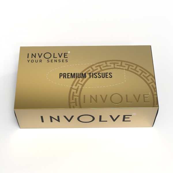 Involve Tissue Box | Premium Black + Gold | Pack of 4| Super Soft Face Tissue| 100 Pulls | 2Ply