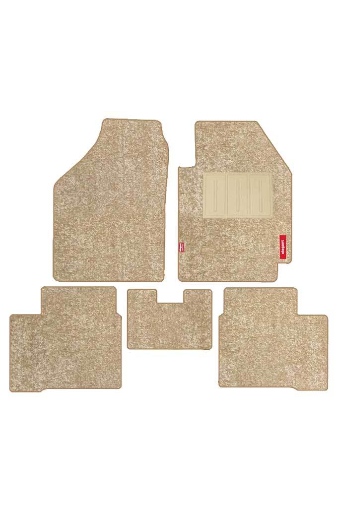 Elegant Miami Luxury Carpet Car Floor Mat Beige Compatible With Hyundai I20