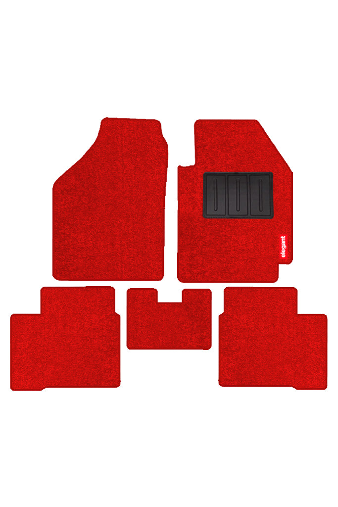 Elegant Miami Luxury Carpet Car Floor Mat Red Compatible With Skoda Karoq
