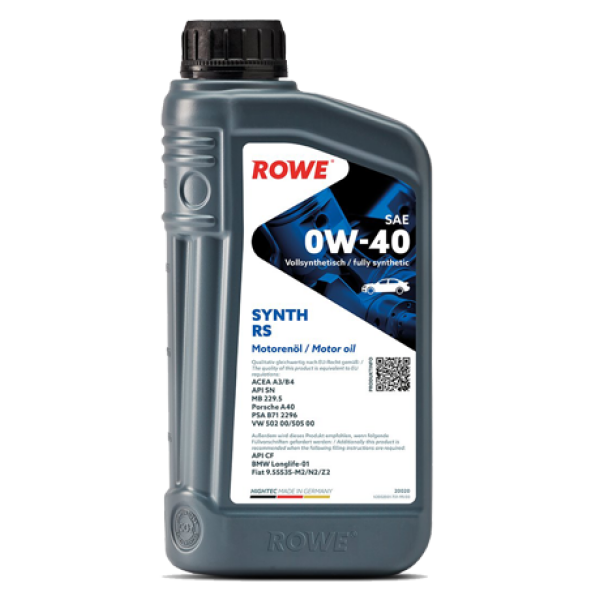Rowe Hightec Synth RS SAE 0W-40 Fully Synthetic Engine Oil - 1L