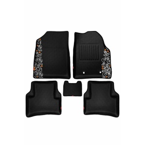 Elegant Musik 3D Car Floor Mat Black Compatible With Volkswagen Ameo