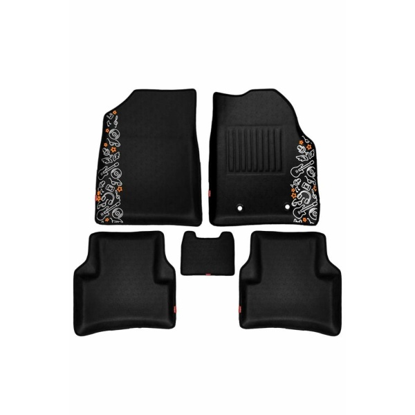 Elegant Musik 3D Car Floor Mat Black Compatible With Mahindra Xuv 300