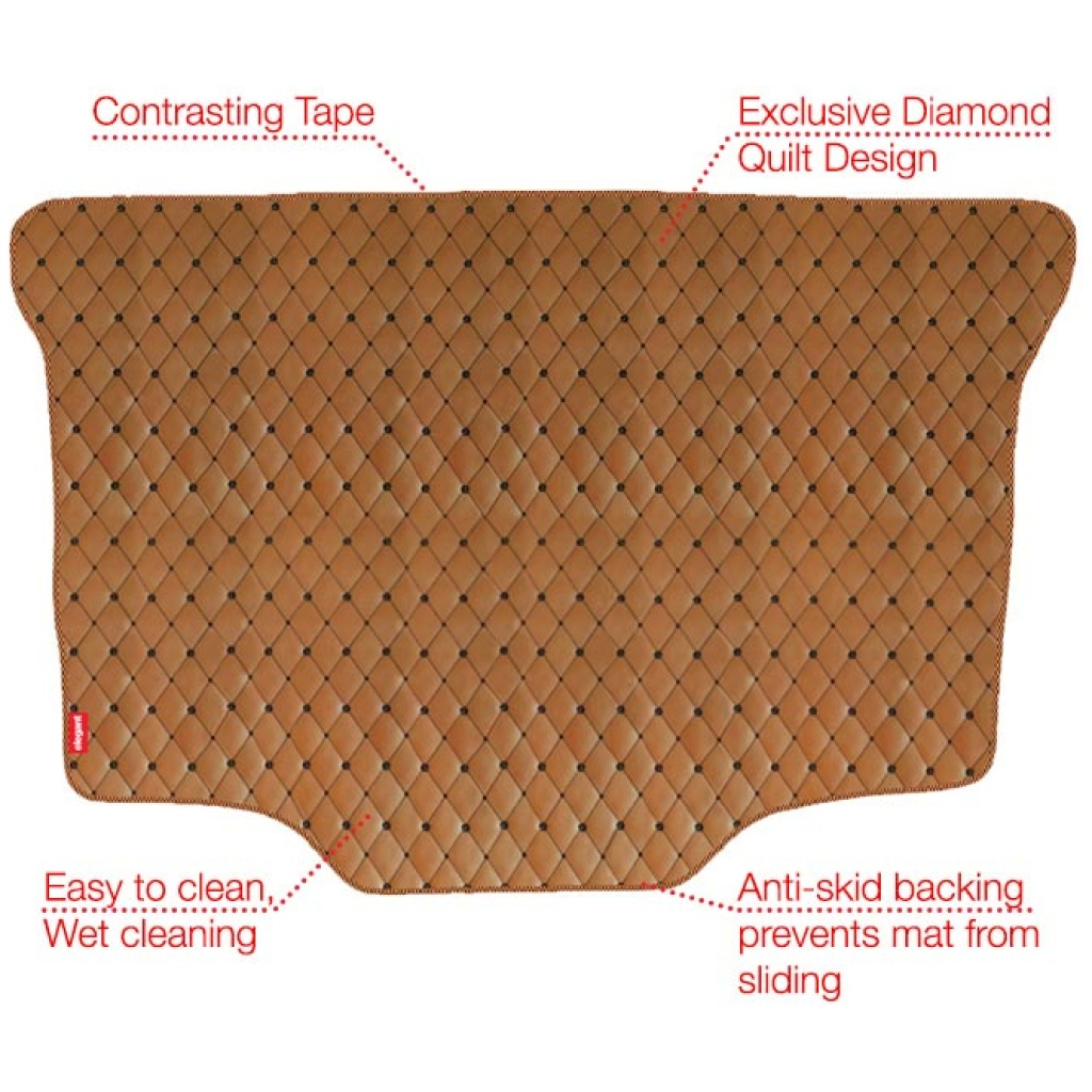 Elegant Luxury Leatherette Car Dicky Mat Tan & Black Compatible With Tata Zest
