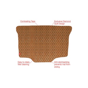 Elegant Luxury Leatherette Car Dicky Mat Tan & Black Compatible With Audi A4