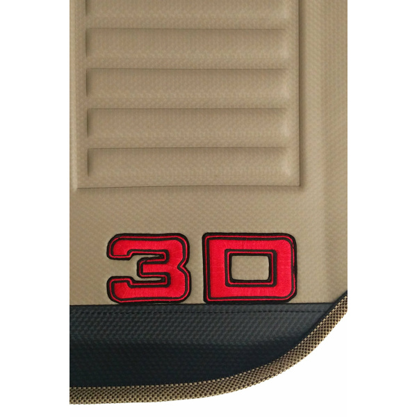Elegant Diamond 3D Car Floor Mat Beige and Black Compatible With Datsun Go