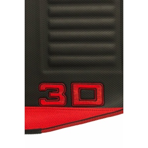 Elegant Diamond 3D Car Floor Mat Black and Red