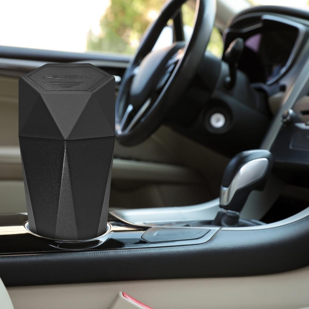 Involve Diamond Shape Car Dustbin/Trash Can- Fits in Cup Holder – Black
