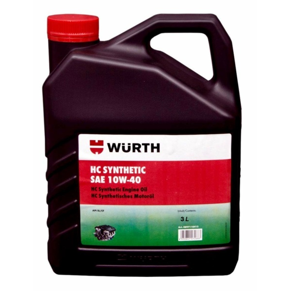 Wurth 10w-40 HC Synthetic Engine Oil 3L