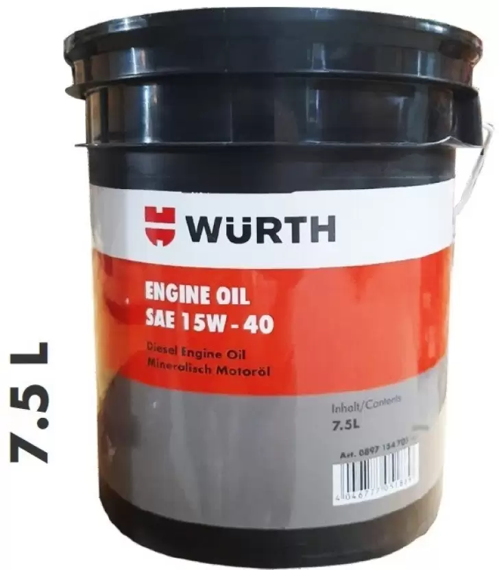 Wurth 15w-40 Diesel Car Engine Oil  7.5L