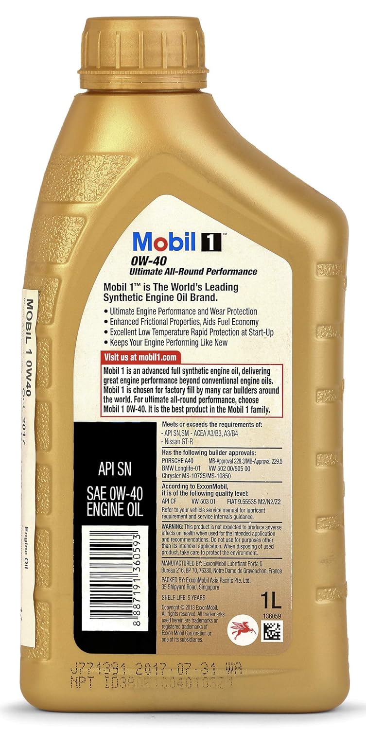 Mobil 1 0w-40 Advanced Synthetic engine oil 1L