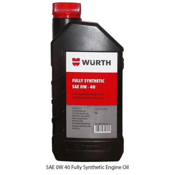 Wurth 0w-40 Fully Synthetic Engine Oil 1L