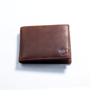 Carbonado Leather Brown Bi-Fold Classic Wallet