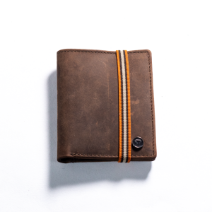 Carbonado Leather Brown Bi-Fold E Plus Wallet