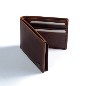 Carbonado Leather Brown Bi-Fold Classic Wallet