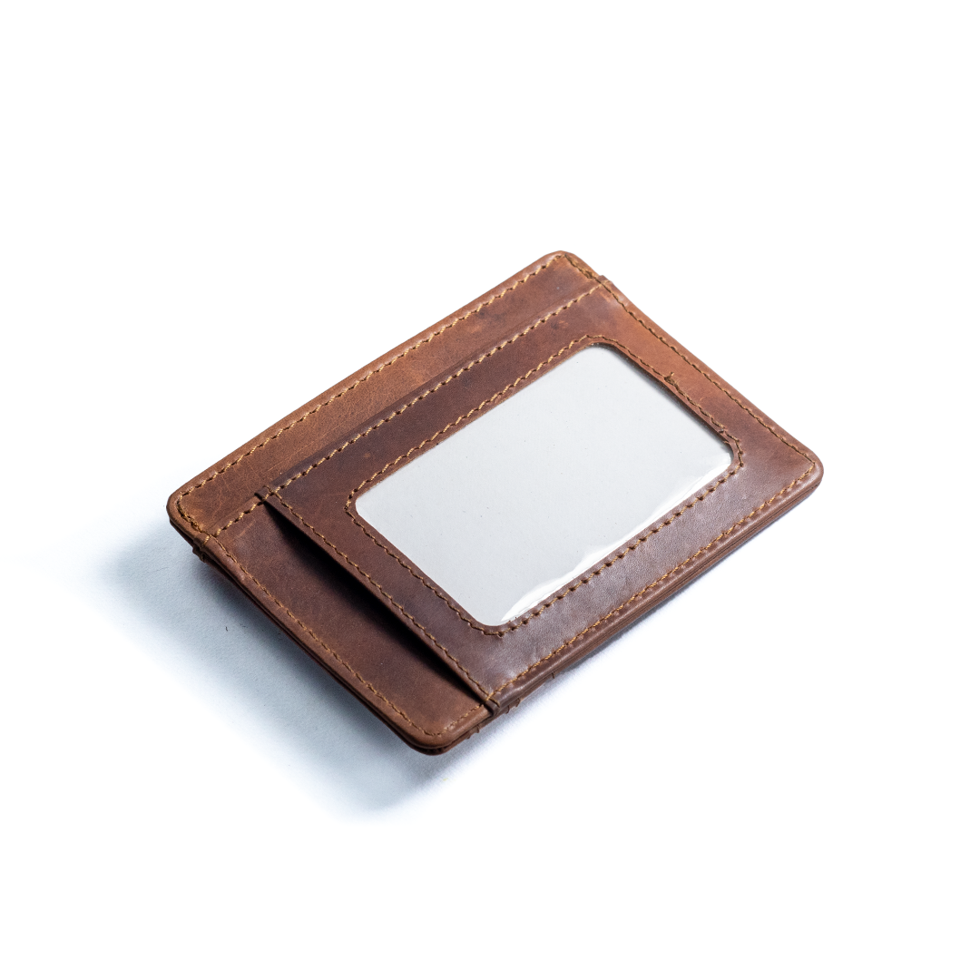 Carbonado Leather Brown Card Holder Pro
