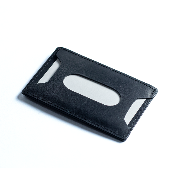 Carbonado Leather Black Card Holder Plus