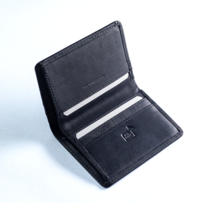 Carbonado Leather Black Card Holder Classic