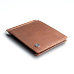 Carbonado Leather Brown Bi-Fold Money Clip Wallet