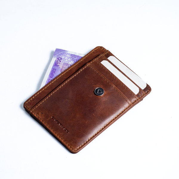 Carbonado Leather Brown Card Holder Pro