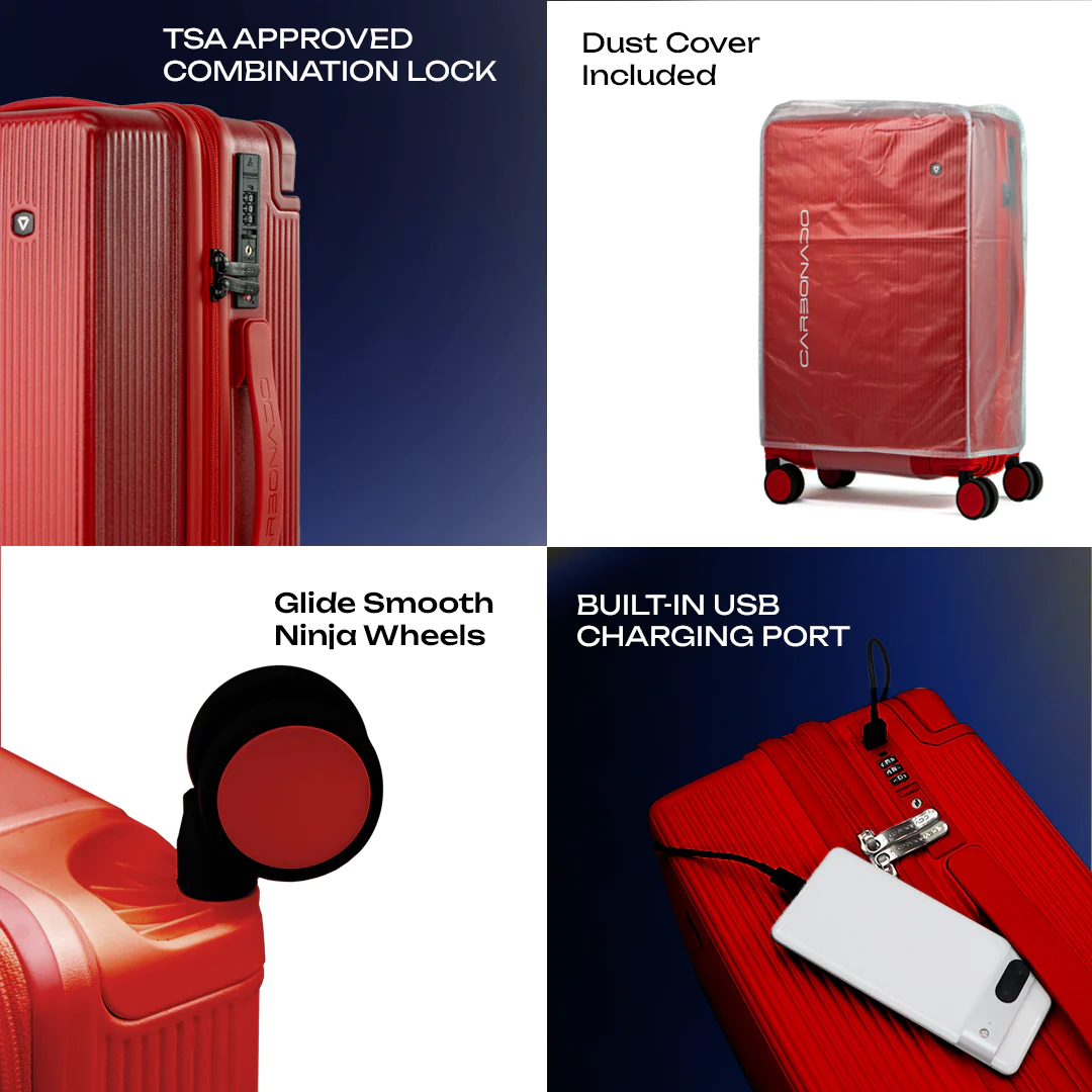 Carbonado Radiant Red Exodus Cabin Luggage