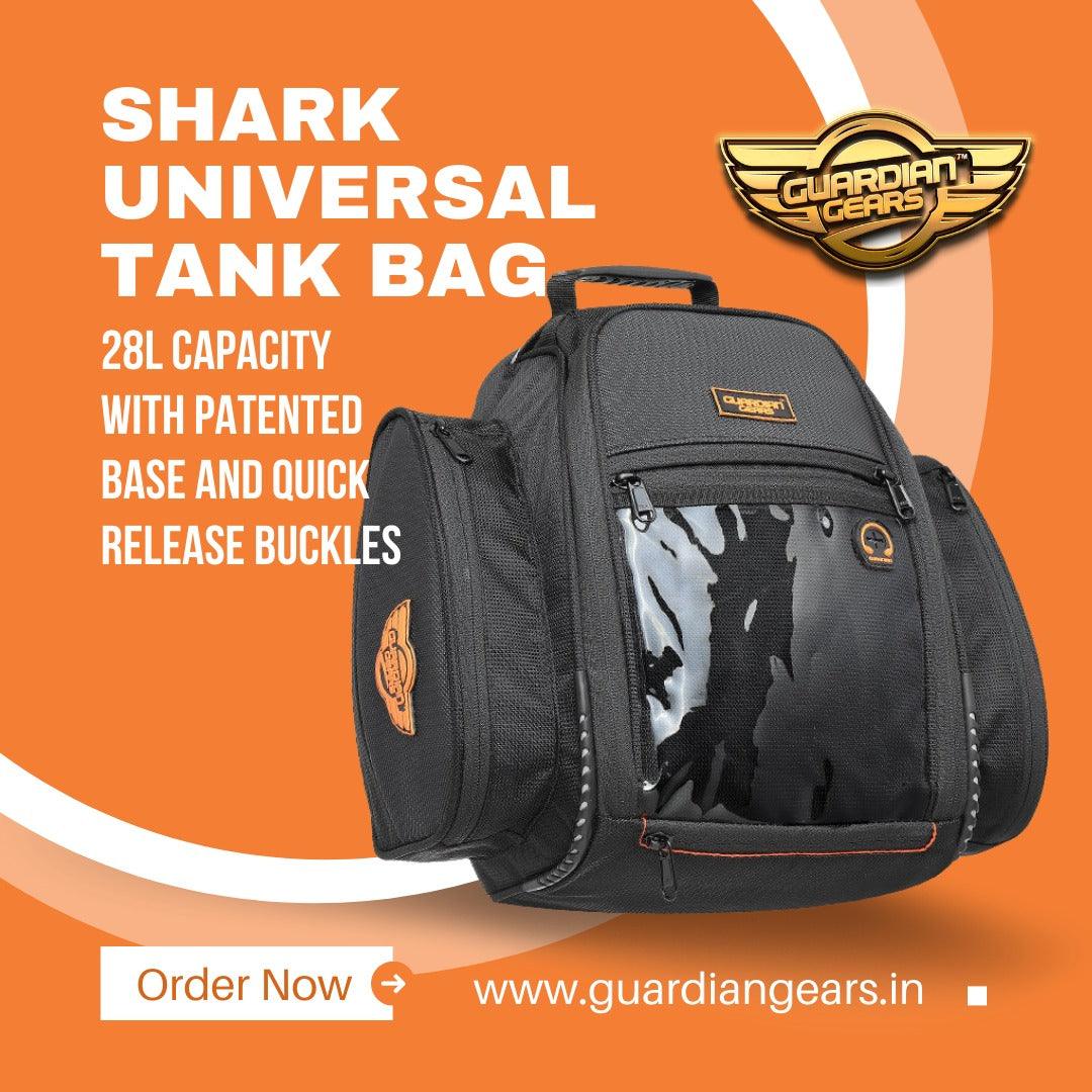 GUARDIAN GEARS Tank Bag Shark Quick Release Universal 28L with Rain Cover