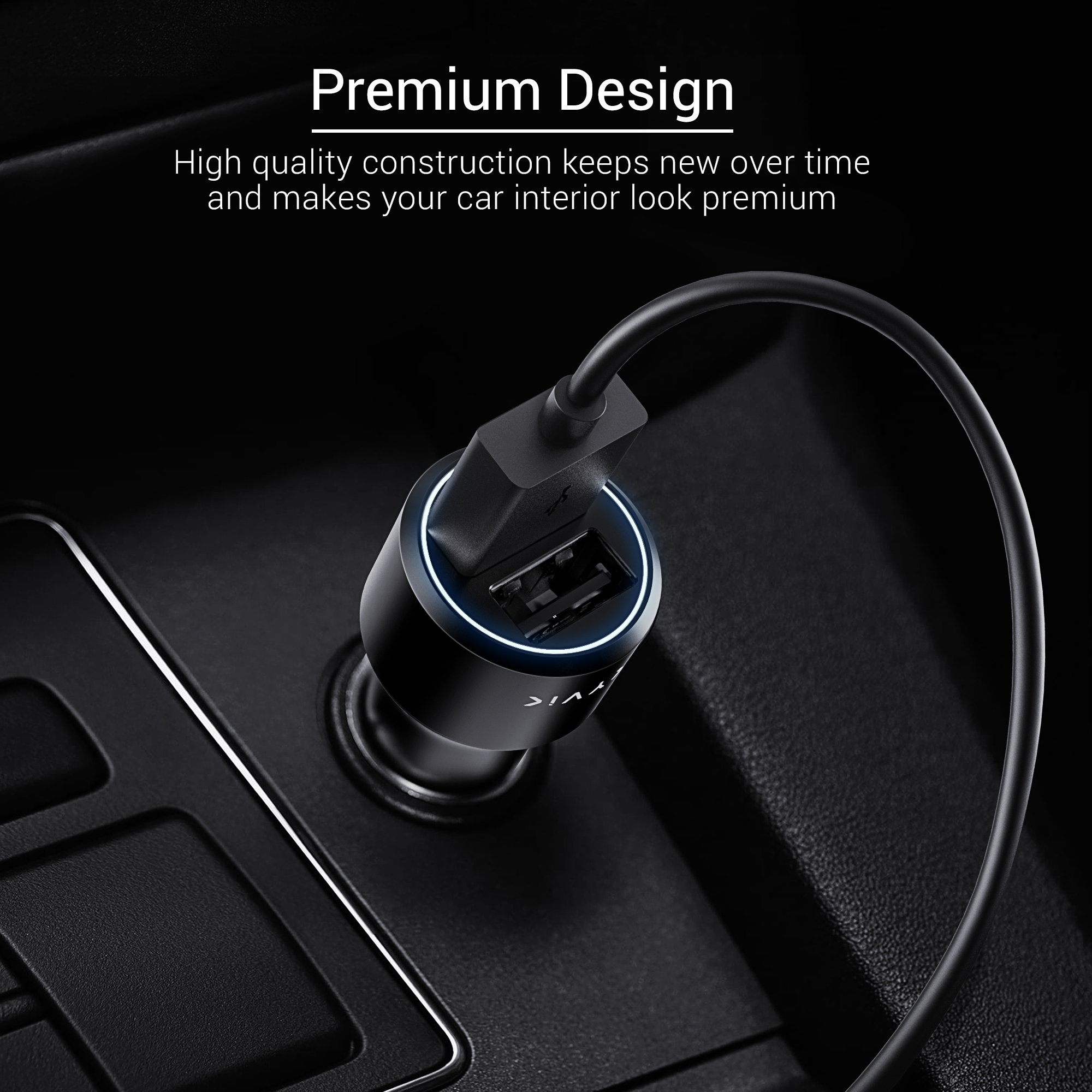 SKYVIK Emblo USB Dual Port Car Charger (Type A + Type A)