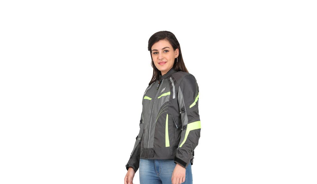 SOLACE Female Riding Jacket Asmi V3 Grey Neon