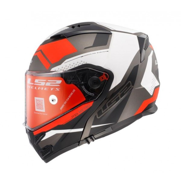 LS2 Helmet FF324 Metro Evo Complex Black White Red Matt