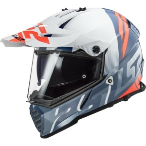 LS2 Helmet MX436 Pioneer Evo Evolve White Cobalt Matt, Full Faced