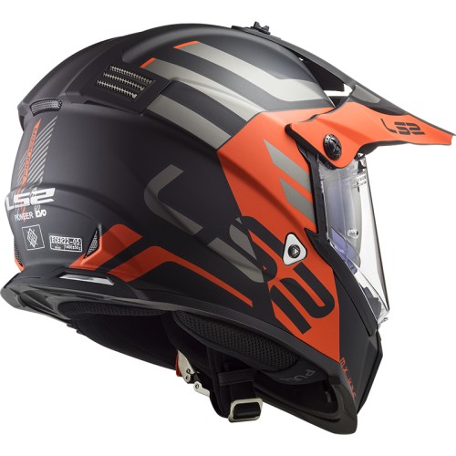 LS2 MX436 Pioneer Evo Router Matt Black Orange Full Faced Helmet