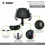 BOBO Jaw-Grip Mobile Holder with Fast 15W Wireless Charger - BM6 Silver