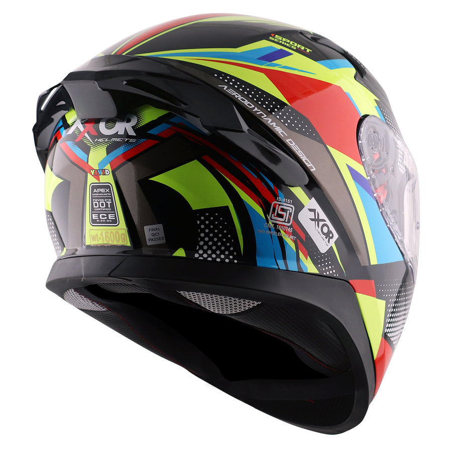 AXOR Helmet Apex Vivid D/V Black Neon Yellow Glossy
