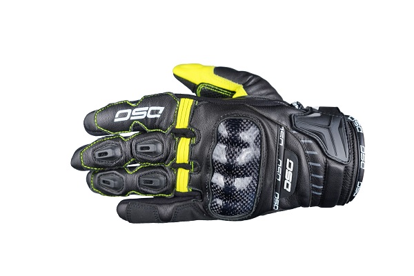 DSG Riding Gloves Carbon X Black Fluro Yellow