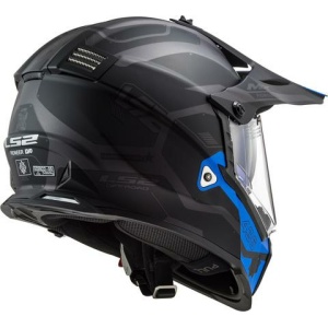 LS2 Helmet MX436 Pioneer Evo Cobra Black Grey Blue Matt, Full Faced
