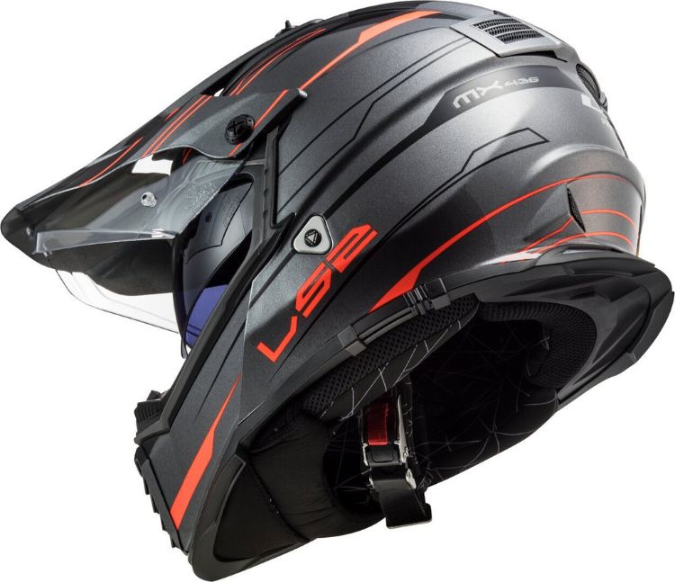 LS2 MX436 Pioneer Evo Knight Matt Titanium White Full Faced Helmet