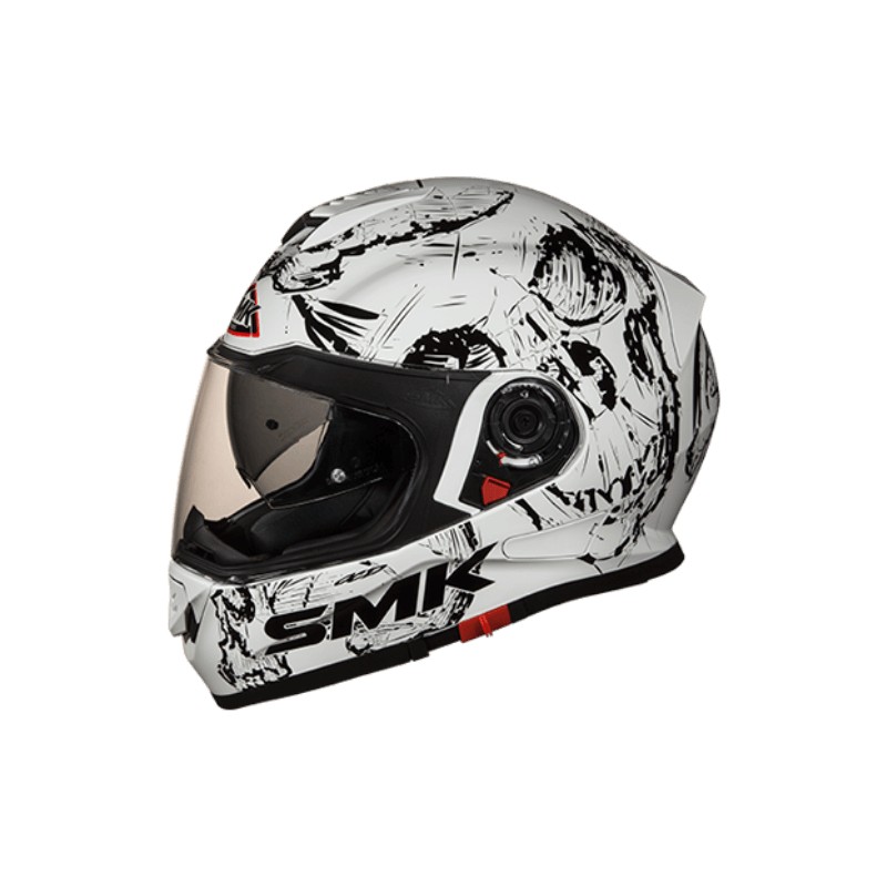 SMK Helmet Twister DC Skull - Glossy Black White (GL210)