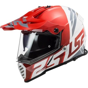 LS2 Helmet MX436 Pioneer Evo Evolve Red White Matt, Full Faced