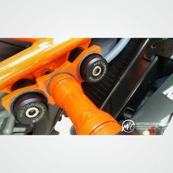 MOTOAGGRANDIZE Frame Sliders for KTM Duke 125 / 200 / 250 / 390 - Orange Black