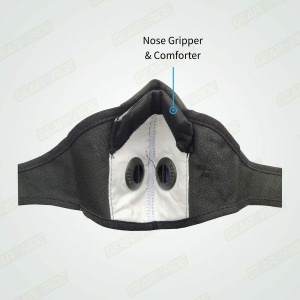 XORO VALVE - Reusable Nose Mask with Activated Carbon Filter - Black (Pack of 2)